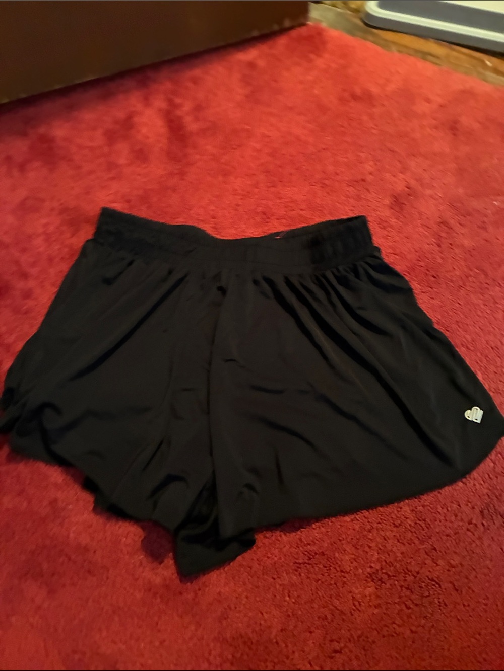 Justice Black Athletic Shorts with Heart Logo